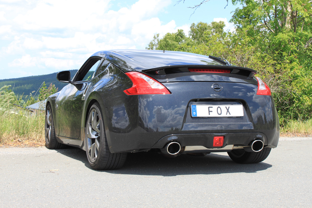 FOX Sportauspuff / Duplex-ESD f&uuml;r: NISSAN 370Z / 241, 243, 253 kW | Endrohr-Typ: 2x 129x106 oval / Hinweis: S, 32