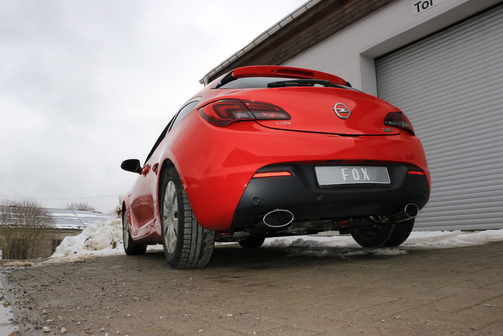 FOX Sportauspuff / Duplex-ESD f&uuml;r: OPEL Astra J GTC / 1.4T, 1.6T - 88, 103, 132 kW | Endrohr-Typ: 2x 160x80 oval, schr&auml;g | Hinweise: S, 38