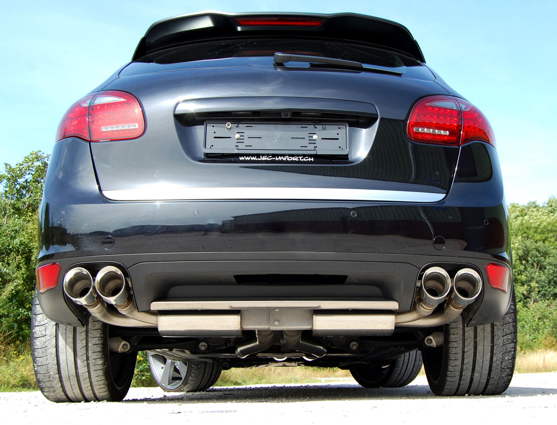 MILLTEK Sportauspuff / Duplex-Anlage 2x 70mm ab Kat. für: PORSCHE Cayenne Turbo - 458 / 4.8 - 368 kW | Endrohre 4x GT 100 rund, schräg, poliert