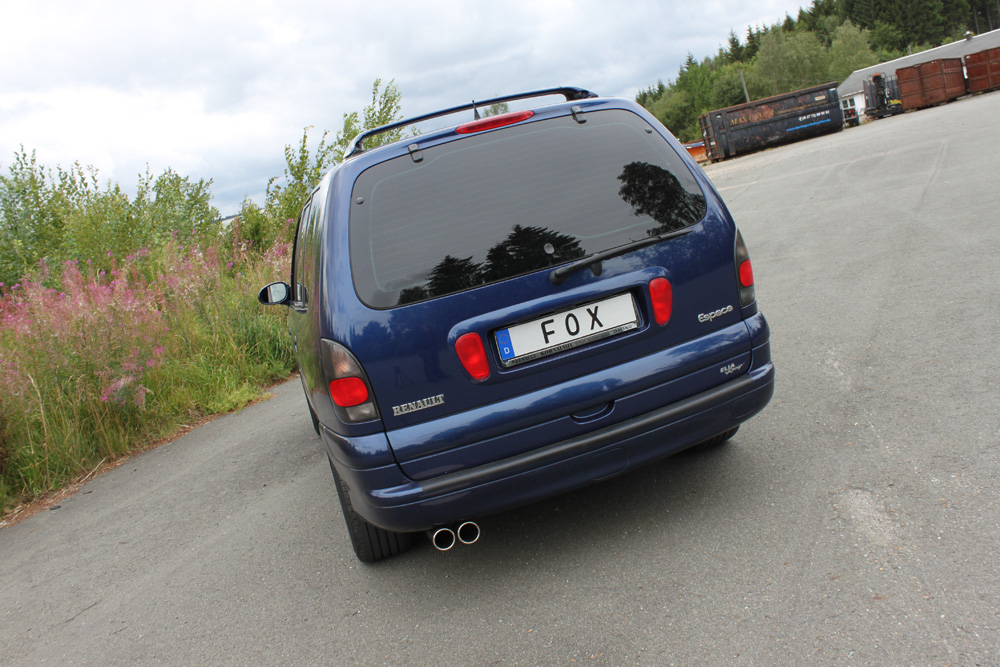 FOX Sportauspuff / ESD f&uuml;r: RENAULT Espace V6 / 1996-02 / 3.0 - 140 kW | Endrohr-Typ: 2x 80 rund | Hinweise: S, 12