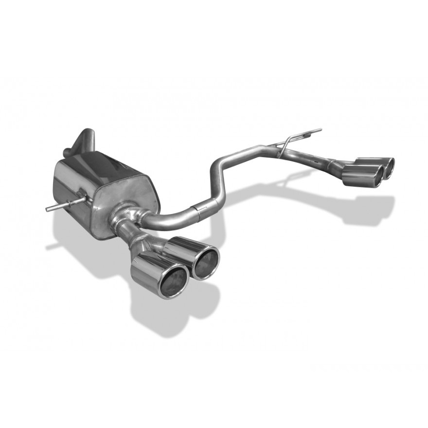 FOX Sportauspuff / Duplex-ESD f&uuml;r: RENAULT Clio - X98 / 1.2 16V 75, TCe90, dCi90 - 54, 66, 66 kW | Endrohr-Typ: 4x 76 rund | Hinweise: S, 16