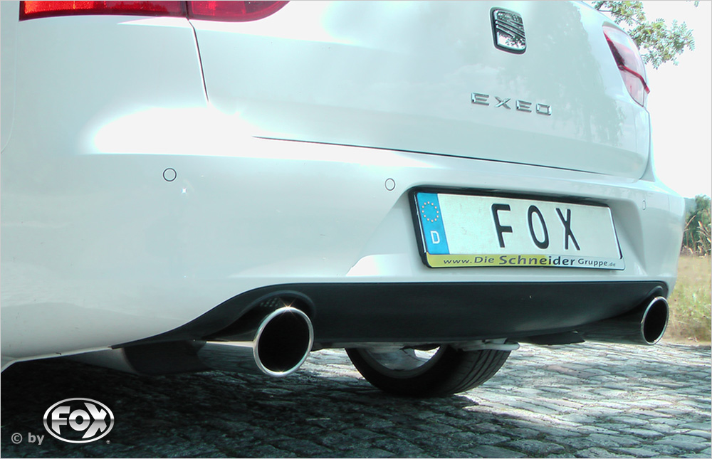 FOX Sportauspuff / Duplex-ESD f&uuml;r: SEAT Exeo - 3R, 3R-ST / 2.0TFSI - 147 kW | Endrohr-Typ: 2x 90 rund | Hinweise: S, 16