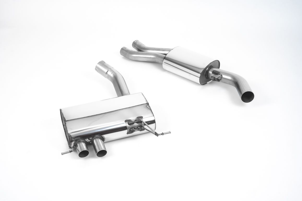MILLTEK Sportauspuff / Anlage 2x 63,5mm/1x 76mm ab Kat. für: BMW 135i - E82,E88 | Endrohre 2x 80 rund GT schwarz,matt