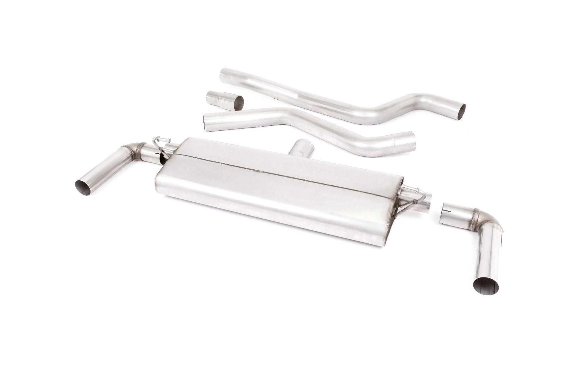 MILLTEK Sportauspuff / Duplex-Anlage 76mm ab Kat./OPF für: FORD Focus ST - DEH / 2.3T - 206 kW, mit OPF | Endrohr 2x GT115 - poliert