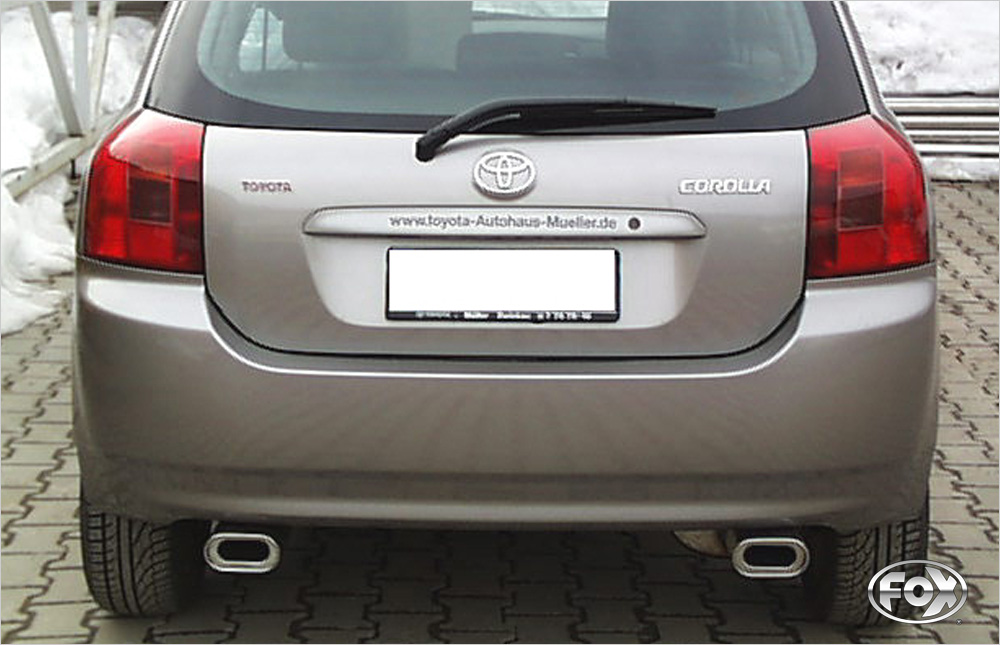 FOX Sportauspuff / Duplex-ESD f&uuml;r: TOYOTA Corolla - E12 / 1.8 TS - 141 kW | Endrohr-Typ: 2x 135x80 flachoval | Hinweise: S, 53