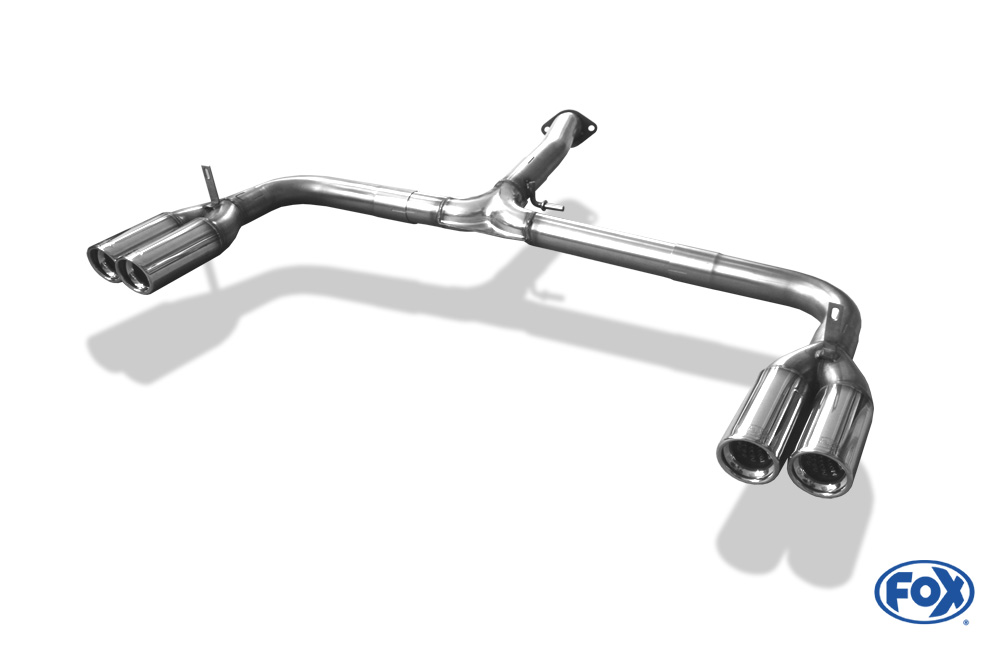 FOX Sportauspuff f&uuml;r: TOYOTA RAV-4 - XA3 / 2.0i, 2.2D-4D, 2.2D-Cat | Duplex Endrohrsystem f&uuml;r orig. MSD 4x 80 rund | Hinweise: S, 17