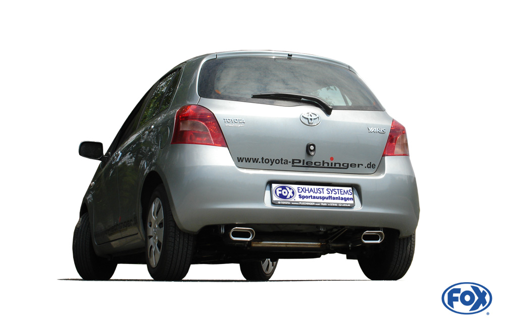 FOX Sportauspuff / Duplex-ESD f&uuml;r: TOYOTA Yaris 1.3 16V - 64 kW / XP9 | Endrohr-Typ: 2x 150x70 flachoval | Hinweise: S, 53