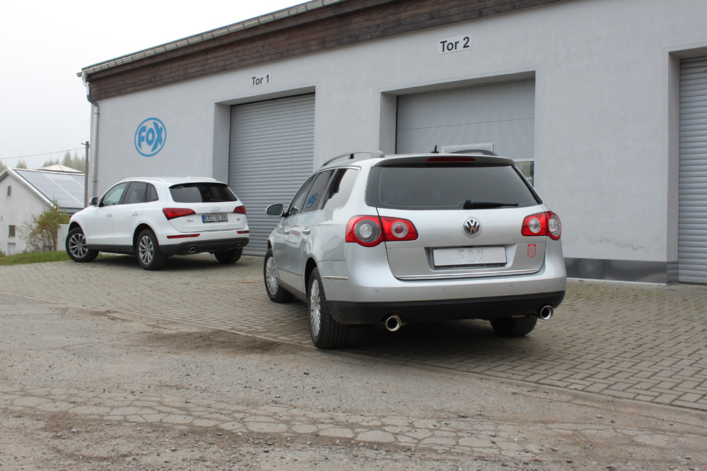 FOX Sportauspuff / Duplex-ESD für: VW Passat 4Motion - 3C, Lim., Variant / 2.0FSI - 110 kW | Endrohr-Typ: 2x 100 rund | Hinweise: S, 17