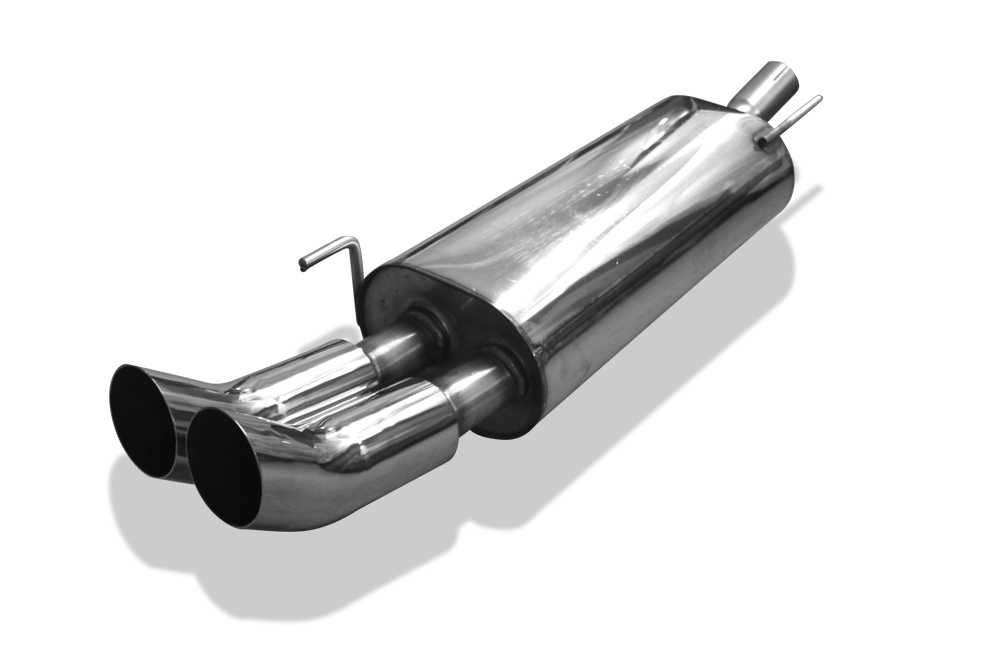 FOX Sportauspuff / ESD f&uuml;r: VW Golf 3 / 1.4, 1.6, 1.8, 2.0, TDI - 85 kW | Endrohr-Typ: 2x 76 rund DTM | Hinweise: S, 18