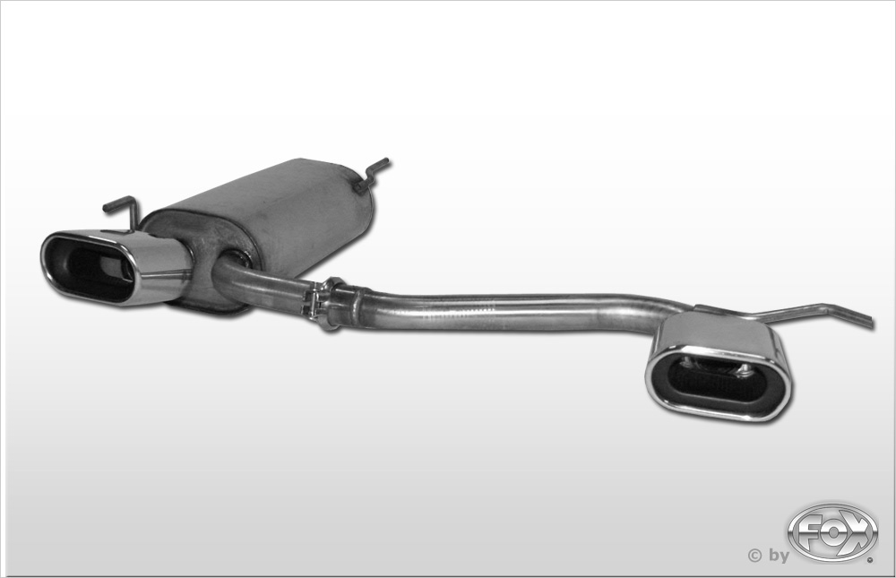 FOX Sportauspuff / Duplex-ESD f&uuml;r: VW Golf 3 / 1.4, 1.6, 1.8, 2.0, TDI - 85 kW | Endrohr-Typ: 1x 135x80 flachoval | Hinweise: S, 53