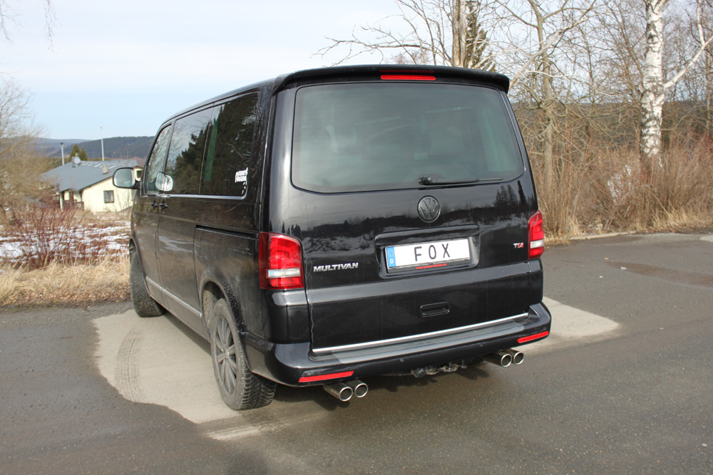 FOX Sportauspuff / Duplex-ESD f&uuml;r: VW Bus - T5 / 2.0, 3.2, 1.9TDI, 2.5TDI - 77-173kW | Endrohr-Typ: 4x 80 rund | Hinweise: X, 13