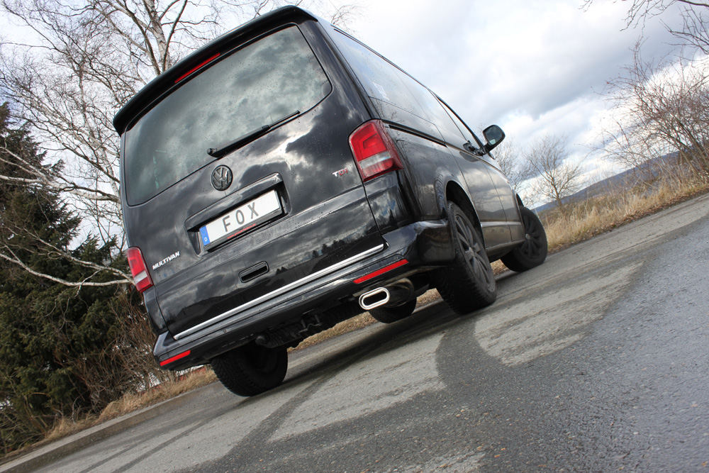 FOX Sportauspuff / ESD f&uuml;r: VW Bus - T5 / 2.0, 3.2, 1.9TDI, 2.5TDI - 77-173kW | Endrohr-Typ: 1x 160x80 flachoval | Hinweise: X, 53