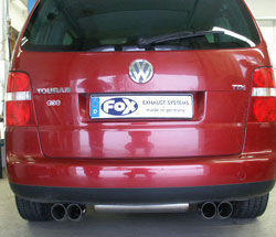 FOX Sportauspuff / Duplex-ESD für: VW Touran 1.4TSI / 103, 125 kW | Endrohr-Typ: 4x 76 rund DTM | Hinweise: S, 18