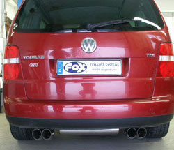 FOX Sportauspuff / Duplex-ESD f&uuml;r: VW Touran 1.4TSI / 103, 125 kW | Endrohr-Typ: 4x 76 rund DTM | Hinweise: S, 18