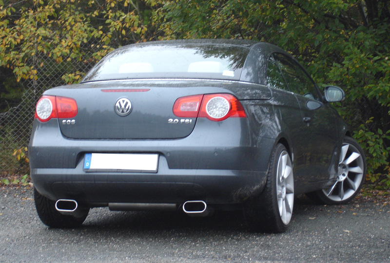 FOX Sportauspuff / Duplex-ESD f&uuml;r: VW Eos / 2.0TFSI / 147 kW | Endrohr-Typ: 2x 160x80 flachoval DTM | Hinweise: XL, 57
